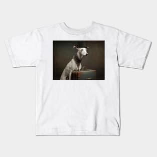 Funny Whippet with a Suitcase Kids T-Shirt